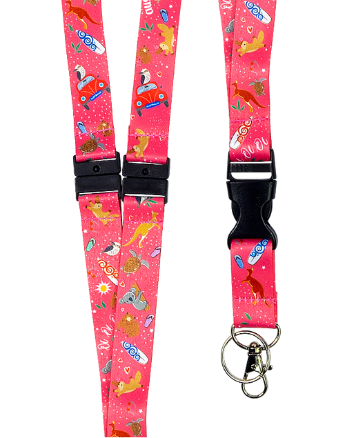 Lanyard (Pattern) - Aussie Pink