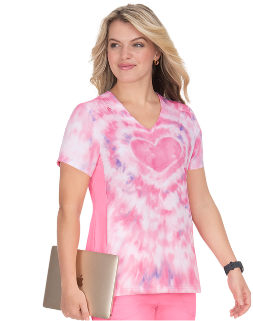 Tie Dye Hearts Peony Pink Top  - Reform Placement