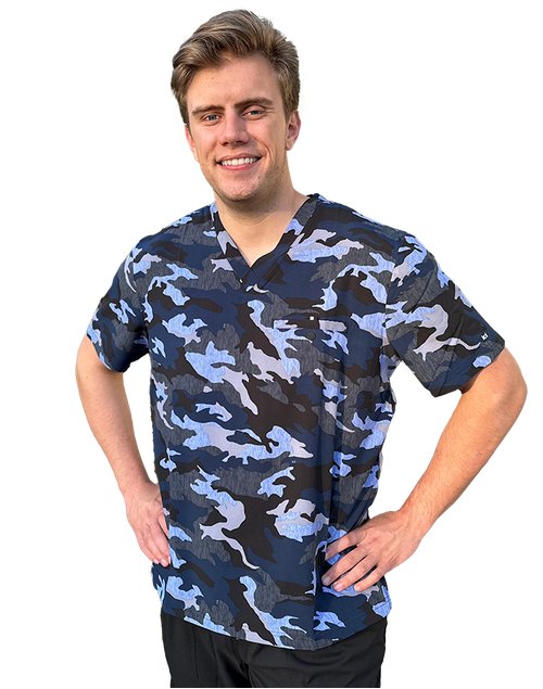 Koi On Call Top Heather Camo