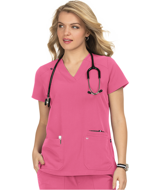 Koi Hustle and Heart Scrub Top - Rose