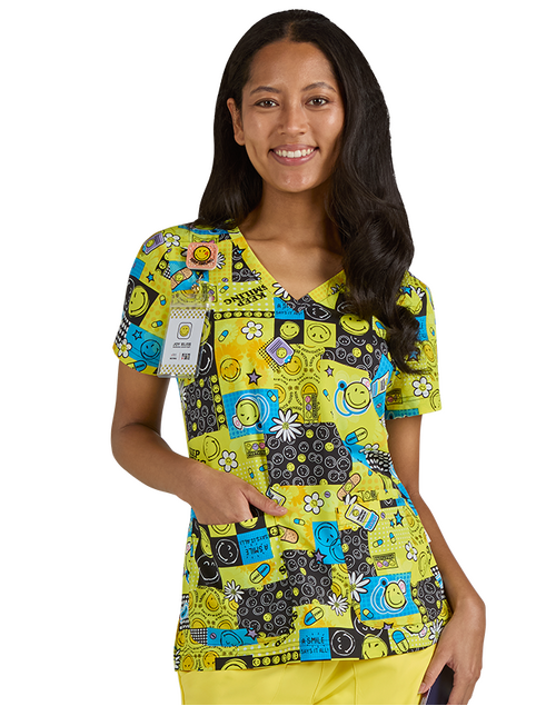 Keep Smiling Adoring Scrub Top 