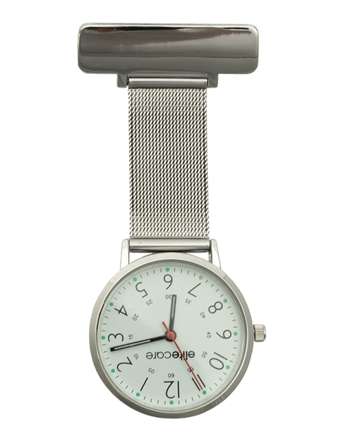 elitecare Silver Mesh Band Fob Watch